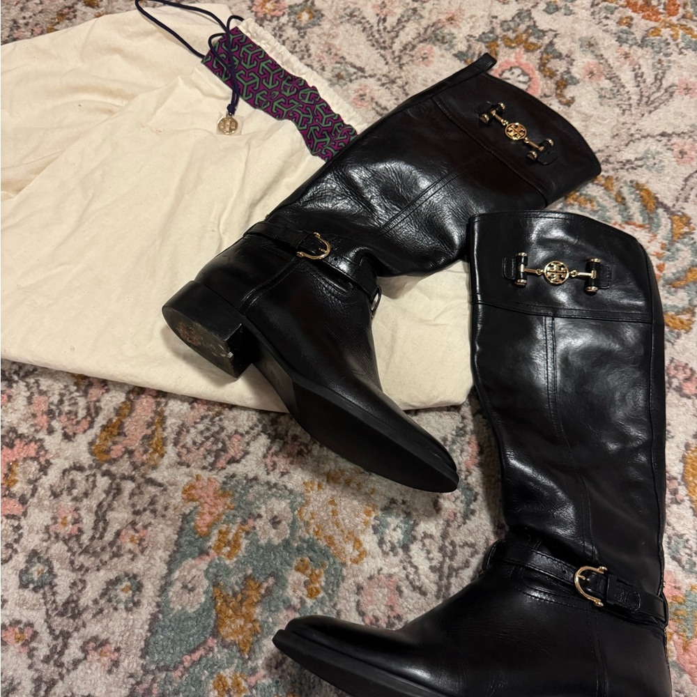 Tory Burch Black Over the Knee Boots